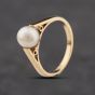 Second Hand 9ct Yellow Gold Cultured Pearl Single Stone Dress Ring 41104303