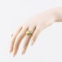 Second Hand 9ct Yellow Gold Diopside & Peridot Marquise Cluster Dress Ring 41104318