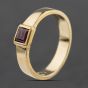 Second Hand 9ct Yellow Gold Pink Tourmaline Set Band Ring 41104319