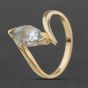 Second Hand 9ct Yellow Gold Aquamarine Marquise Cut Single Stone Dress Ring 41104323