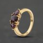 Second Hand 9ct Yellow Gold Rhodolite Garnet Three Stone Ring 41104341