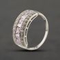 Second Hand 9ct White Gold Cubic Zirconia Pink & White Three Row Ring 41104367