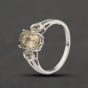 Second Hand 9ct White Gold Green Beryl & White Topaz Dress Ring 41104368