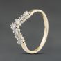 Second Hand 9ct Yellow Gold Cubic Zirconia Wishbone Ring 41104389