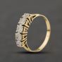 Second Hand 9ct Yellow Gold Cubic Zirconia Five Stone Half Eternity Ring 41104406