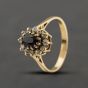 Second Hand 9ct Yellow Gold Sapphire & Cubic Zirconia Oval Cluster Ring 41104433