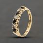 Second Hand 9ct Yellow Gold Sapphire & Cubic Zirconia Half Eternity Ring 41104434