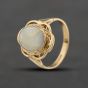 Second Hand 9ct Yellow Gold Opal Oval Scalloped Edge Dress Ring 41104443