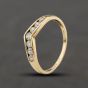 Second Hand 9ct Yellow Gold Cubic Zirconia Channel Set Half Wishbone Ring 41104475