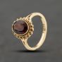 Second Hand 9ct Yellow Gold Garnet Oval Dress Ring 41104484