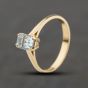 Second Hand 9ct Yellow Gold Blue Topaz Single Stone Dress Ring 41104486