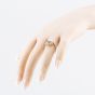 Second Hand 9ct Yellow Gold Garnet & Cubic Zirconia Oval Cluster Ring 41104491