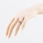 Second Hand 9ct White Gold Pink & White Cubic Zirconia Shoulder Set Dress Ring 41104509