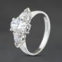Second Hand 9ct White Gold Cubic Zirconia Three Stone Ring 41104515