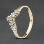 Second Hand 9ct Yellow Gold Cubic Zirconia Half Wishbone Ring 41104530