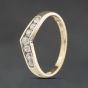 Second Hand 9ct Yellow Gold Cubic Zirconia Channel Set Half Wishbone Ring 41104531