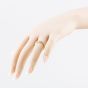 Second Hand 9ct Yellow Gold Cubic Zirconia Channel Set Half Wishbone Ring 41104531