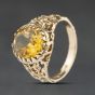 Second Hand 9ct Yellow Gold Citrine Oval Dress Ring 41104533