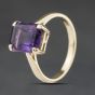 Second Hand Yellow Gold Amethyst Oblong Dress Ring 41104540