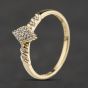 Second Hand 9ct Yellow Gold 0.12ct Diamond Marquise Shape Cluster Ring 41384542