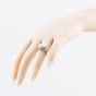 Second Hand 9ct Yellow Gold Blue Topaz & Grey South Sea Pearl Three Stone Ring 41104556