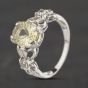 Second Hand 9ct White Gold Lemon Citrine & White Topaz Oval Dress Ring 41104564