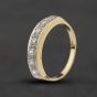 Second Hand 9ct Yellow Gold Cubic Zirconia Seven Stone Half Eternity Ring 41104670
