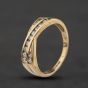 Second Hand 9ct Yellow Gold Cubic Zirconia Channel Set Crossover Ring 41104672