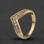 Second Hand 9ct Yellow Gold Cubic Zirconia Half Wishbone Ring 41104679