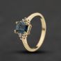 Second Hand 9ct Yellow Gold Blue Topaz & Cubic Zirconia Dress Ring 41104686