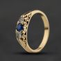 Second Hand Vintage 9ct Yellow Gold Blue And White Spinel Dress Ring 41104693