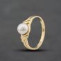Second Hand 9ct Yellow Gold Cultured Pearl Swirl Shoulders Dress Ring 41104701