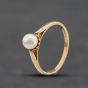 Second Hand 9ct Yellow Gold Cultured Pearl Single Stone Dress Ring 41104752