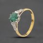 Second Hand Vintage Yellow Gold Emerald Single Stone Dress Ring 41104768