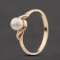 Second Hand 9ct Yellow Gold Cultured Pearl Single Stone Dress Ring 41104795