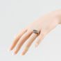Second Hand 9ct Yellow Gold Sapphire & Cubic Zirconia Triple Cluster Ring 41104806