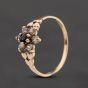 Second Hand 9ct Yellow Gold Sapphire & Cubic Zirconia Flower Cluster Ring 41104808