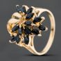 Second Hand 9ct Yellow Gold Sapphire Fancy Spray Cluster Ring 41104843