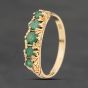 Second Hand 9ct Yellow Gold Emerald Five Stone Ring 41104861