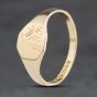 Second Hand 9ct Yellow Gold Half Engraved Signet Ring 4110997