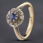 Second Hand Vintage Yellow Gold Sapphire & Brilliant Cut Diamond Cluster Ring 411200152