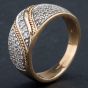 Second Hand 9ct Yellow Gold Pave Set Brilliant Cut Fancy Style Ring 4112022