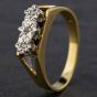 Second Hand Vintage 18ct Yellow Gold Brilliant Cut Diamond Hallmarked Birmingham 1979 Three Stone Ring 4112056