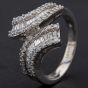 Second Hand 14ct White Gold Le Vian Designer of World Exquisite Diamond Crossover Ring 4112061