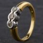 Second Hand 18ct Yellow Gold 0.25ct Brilliant Cut Diamond Rubover Three Stone Ring 4112063