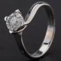 Second Hand 18ct White Gold Round Diamond Cluster Twisted Setting Ring 4112064
