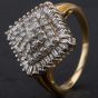 Second Hand 18ct Yellow Gold Large Diamond Square Cluster Ring 4112066