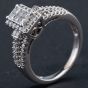 Second Hand 18ct White Gold Princess Cut and Brilliant Cut Diamond Oblong Cluster Ring 4112081