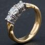 Second Hand 18ct Yellow Gold Brilliant Cut 0.70ct Diamond Claw Crossover Ring 4112083
