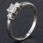 Second Hand Platinum Princess Cut Diamond Three Stone Ring 4112094